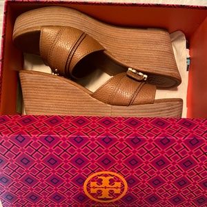 Tan Tory Burch Wedges